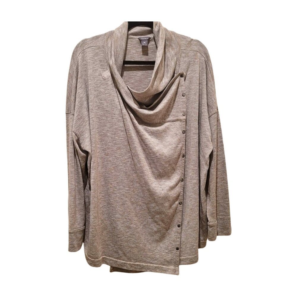 Eddie Bauer First Ascent Grey Convertible Front Soft Knit Cardigan 3X Soft Layer - Picture 2 of 7